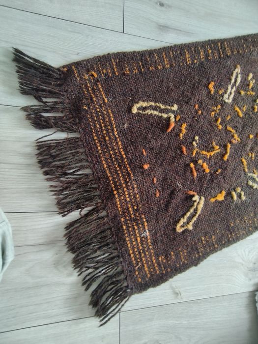 Makatka ścienna z wełny Prl Vintage piękna