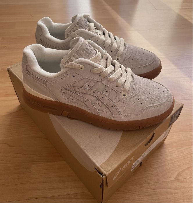 Sneakersy ASICS EX89 skóra zamszowa beżowe/szare – Rozmiar 38