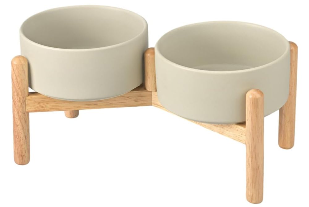 SPUNKYJUNKY Ceramiczne miski dla psa, (850 ml, szara)