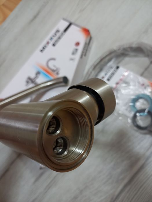 СТОП ЭТО ОН! Смеситель/змішувач/кран для кухни из нержавейки на гайке