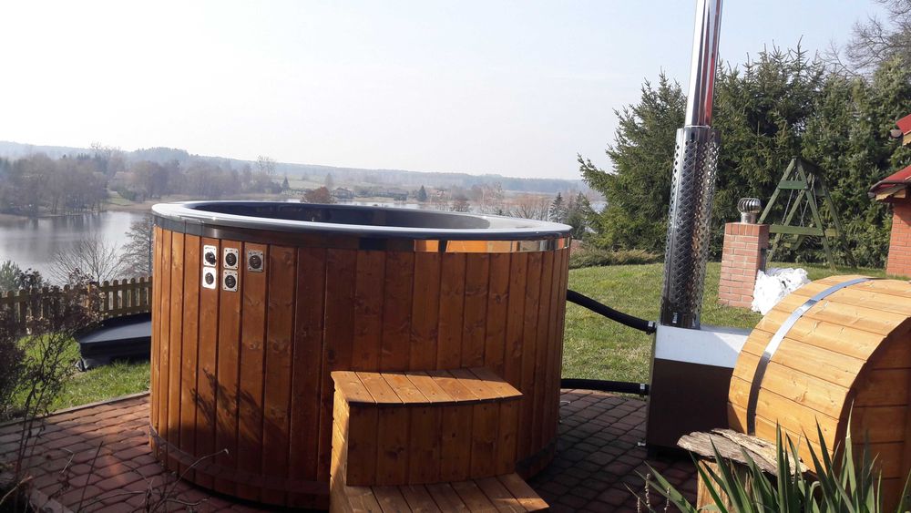 Beczka Kąpielowa Balia Ogrodowa Sauna Bania Ruska Hydro Jacuzzi Led