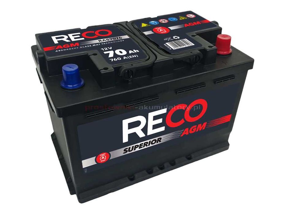 Akumulator RECO 70Ah 760A AGM Cmentarna 11/2