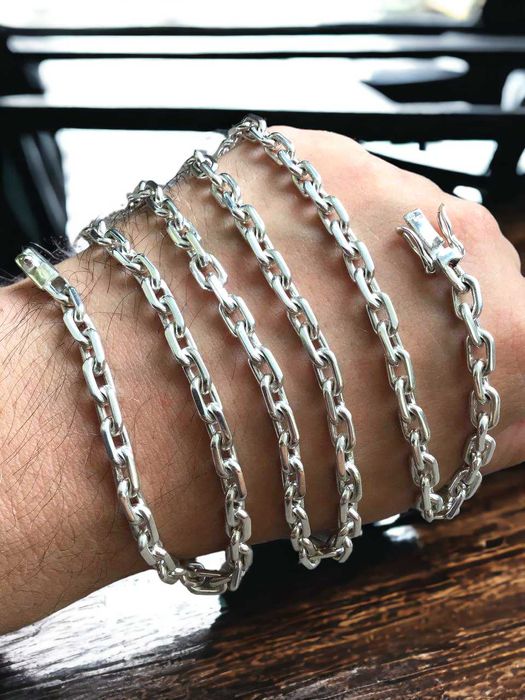 Срібний набір ланцюжок+хрестик, цепочка серебро+крестик набор мужской