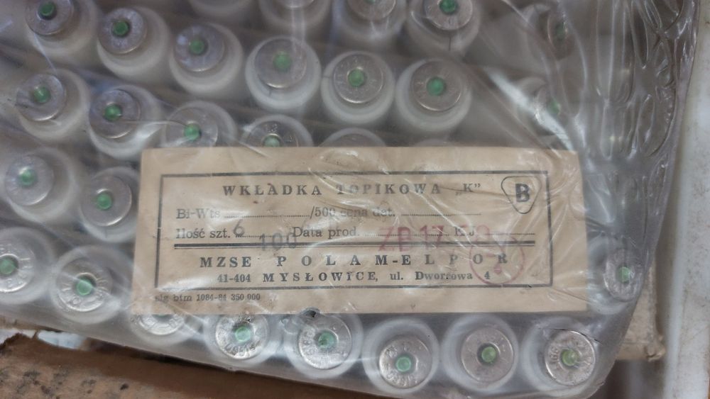 Wkładka topikowa bezpieczniki cena za 100szt. NOWE