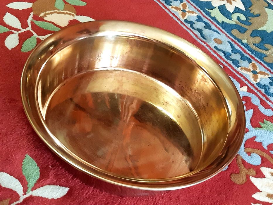 4.5 л Миска латунь, клеймо глухарь, старинный таз ссср, цена 4 р. 70 к