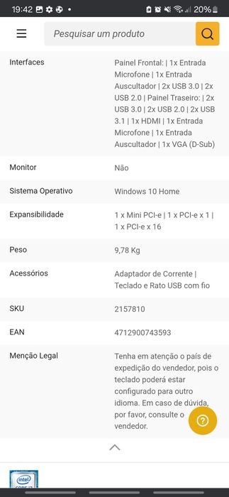 Computador Fixo Asus ROG G11CD Semi-Novo