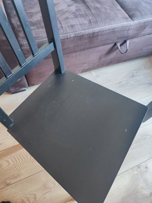 Zestaw stół okrągły czarny + 2 krzesła IKEA