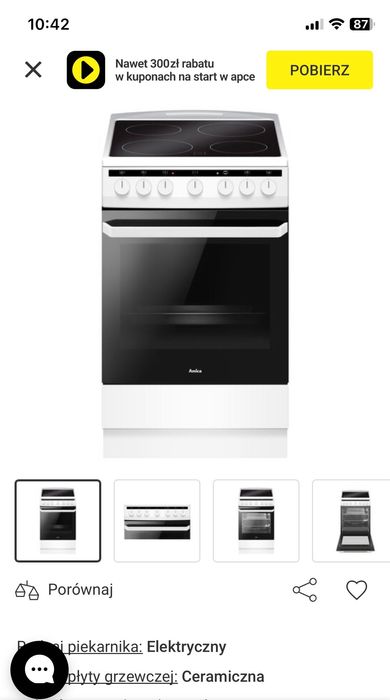 Kuchenka Amica wolnostojąca nowa