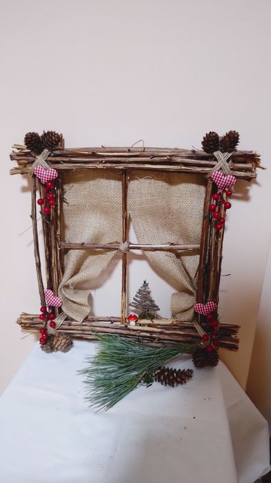 Okienko Swiateczne z drewna