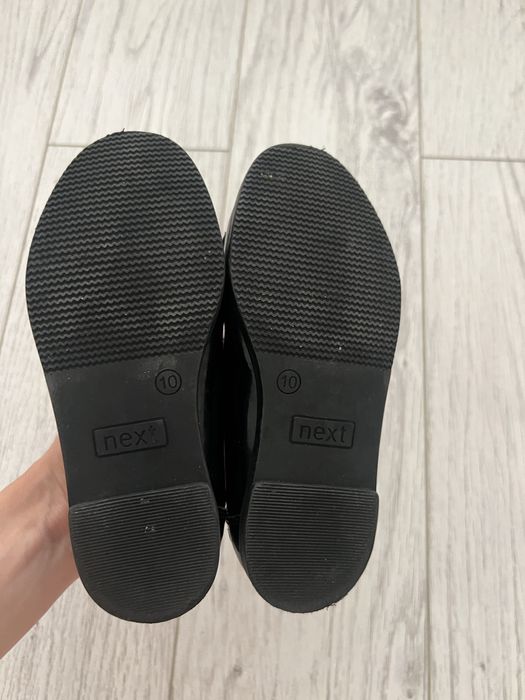 Чорні туфлі лофери лаковані Next, 10 розмір, 17 см ножка