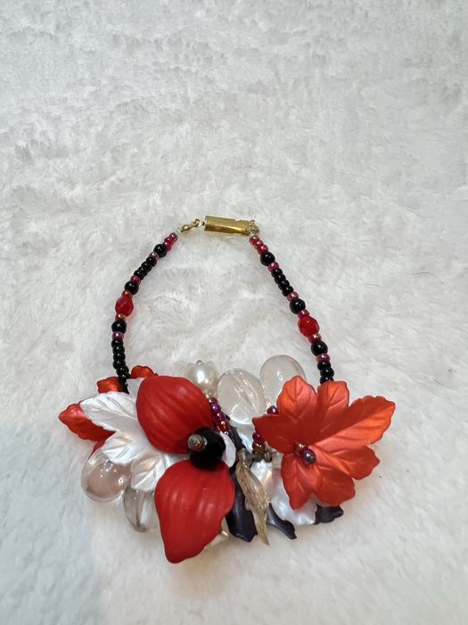 Bransoletka ręcznie robiona handmade vintage lata 80s coquette 23