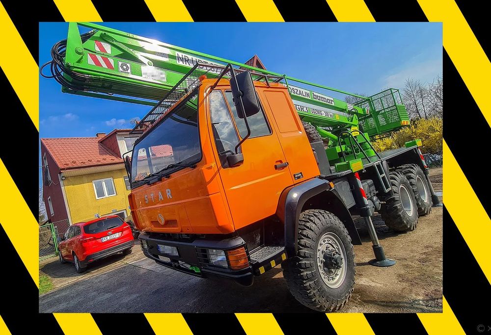 Star Zmodernizowany Star 266 MAN M2 Podnośnik Koszowy P184 Zwyżka Modernizacja Bumar Koszalin ze sterowaniem Żuraw  Zmodernizowany Star 266 MAN Podnośnik Koszowy P184 Zwyżka 6x6 P-184