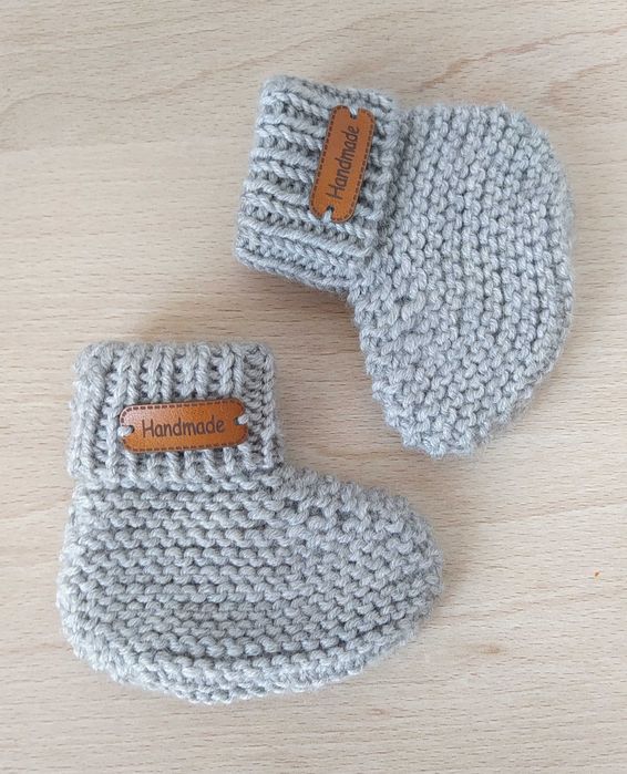 Buciki niechodki/skarpetki dla niemowlaka, 100% merino