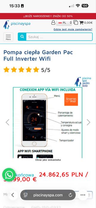 &&& Pompa Ciepła do basenów o mocy 10 kw firmy Garden Pac -inverter&&&