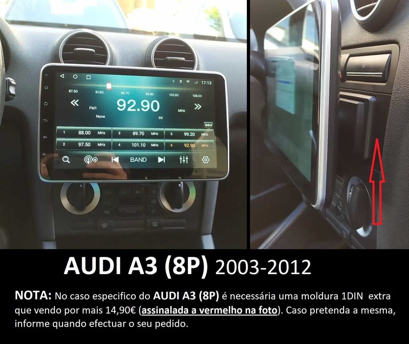 Rádio 1DIN (4/32GB) • 10.1" Rotativo • ANDROID • GPS • Apple CarPlay