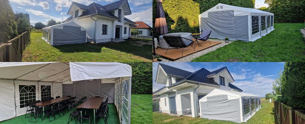 Namiot imprezowy 8m x 5m - 40m2 - pawilon ogrodowy - WYNAJEM - imprezy