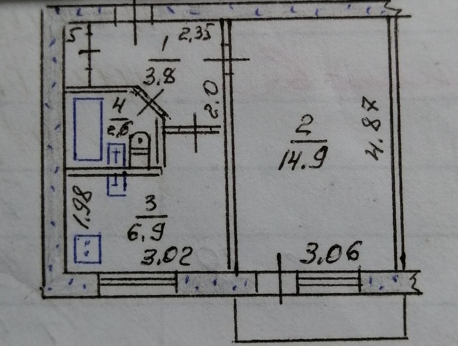Продам свою 1-кімн. квартиру, 3/5, по вул. Запорозького козацтва, за 14500 $, р-н Педучилища, Хортицький м-рн