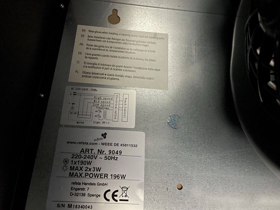 Okap nowy szklany czarny stan idealny