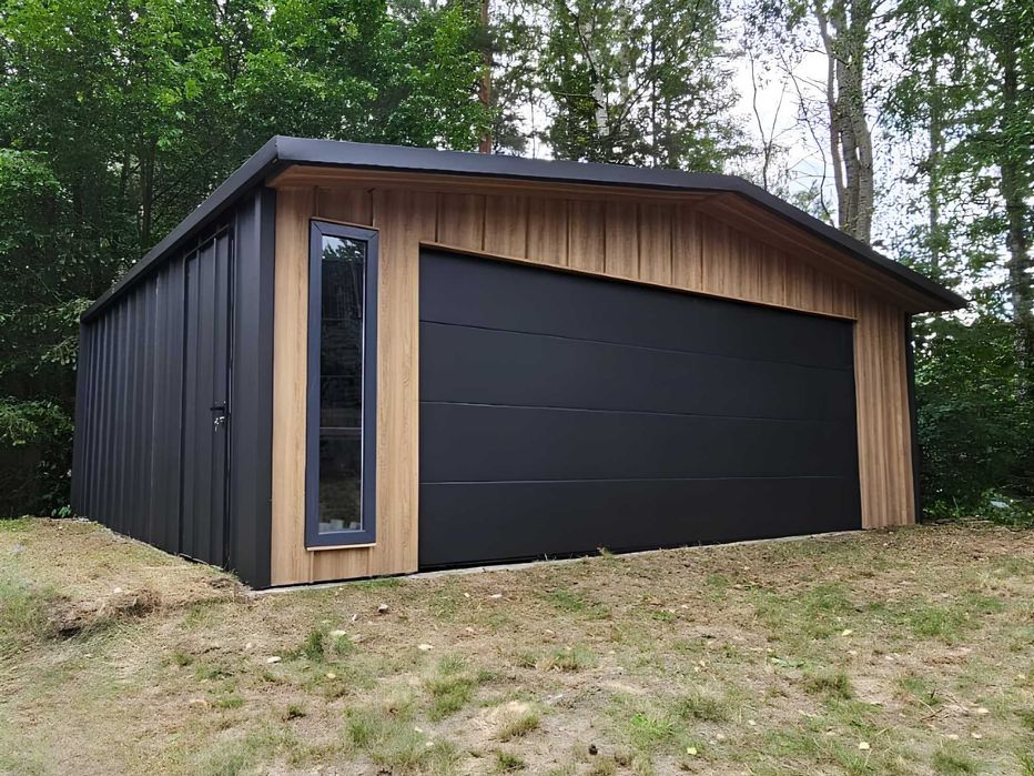 Garaż blaszany 6x5,8m garaz na zgłoszenie blacha NA RĄBEK drzwi okno