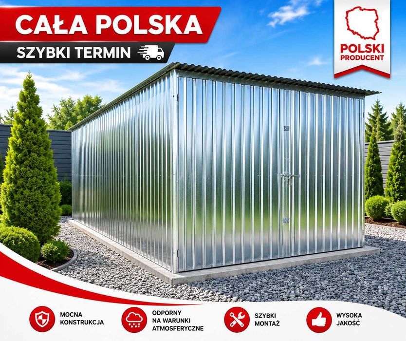 Garaż blaszany na budowę 3x5 / Garaże blaszane 4x5 4x6 4x7 5x6 / Blaszak / Magazyn / montaż GRATIS CAŁA POLSKA szybki termin 2-8 dni ! PROMOCJA !