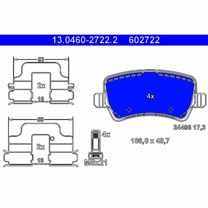 Ate 602722 Ford Volvo Land rover pastilhas traseiras novas