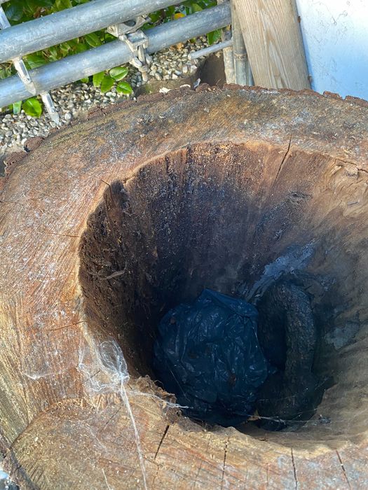 Duży pieniek na beczkę do ogrodu ozdobny