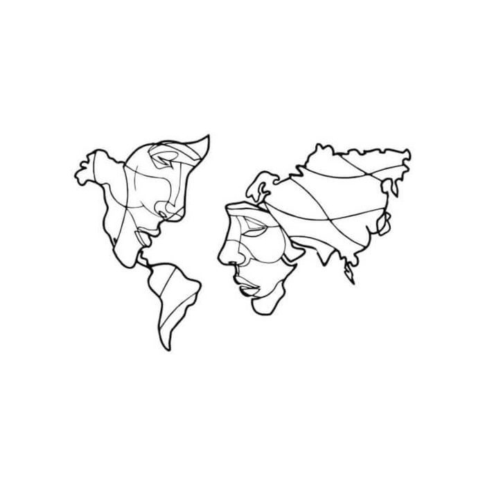 Mapa mundo com rostos (novo e embalado)