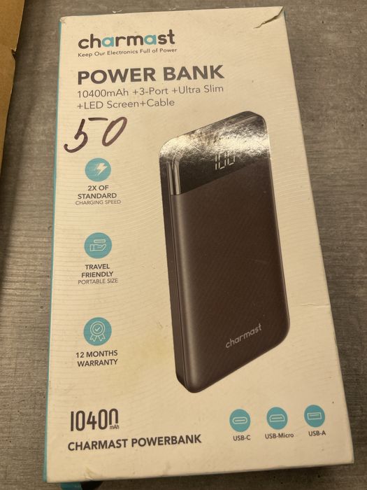 Power bank 10400 mAh czarny charmast