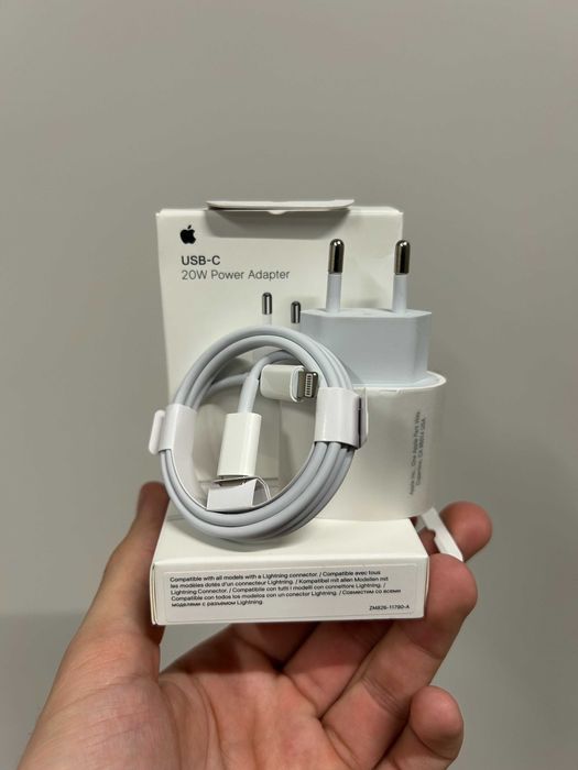 Szybka ładowarka Apple 20 W Lightning nowa (kostka + kabel) do iPhone