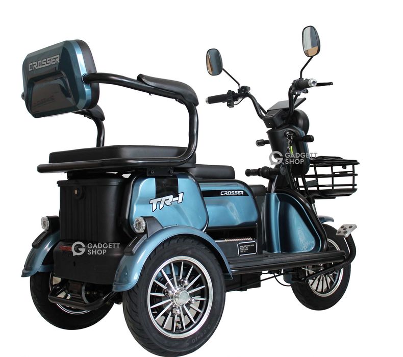 Електроскутер триколісний Crosser TR1 PRO (1200ВТ 72В 24Ah) - Синий