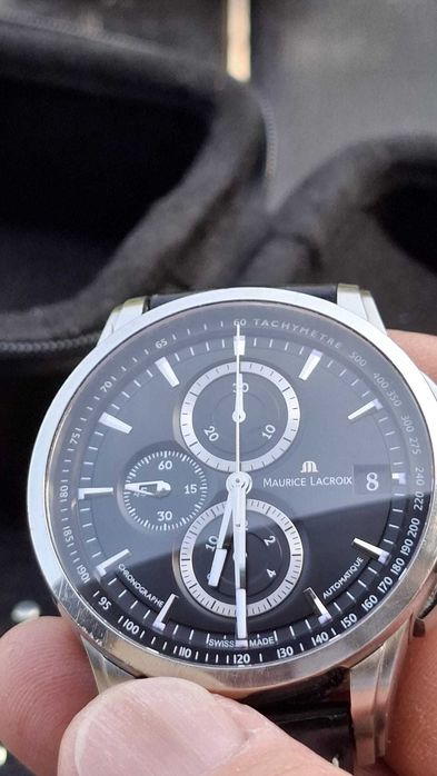 Zegarek Maurice Lacroix Pontos Chronographe Valgranges Czarny/Skóra Ø47 mm