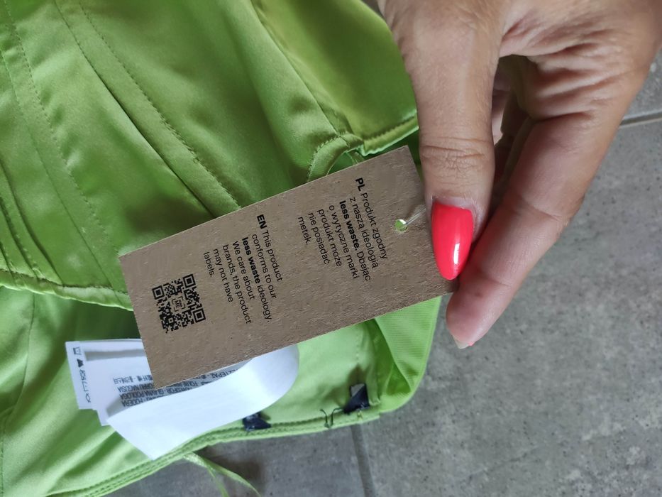 Bershka top gorset nowy XS S M zielony