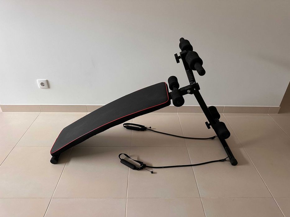 Banco de treino Musculação Abdominais dobravel com extensao muscular