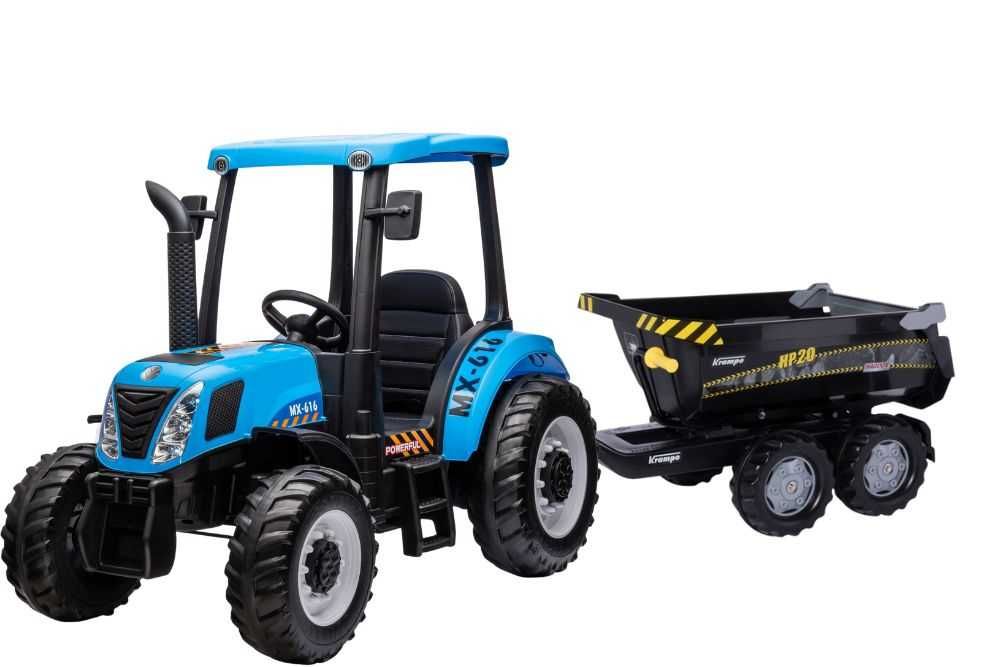 Duży traktorek elektryczny NEW HOLLAND z przyczepą kabina + pilot mp3