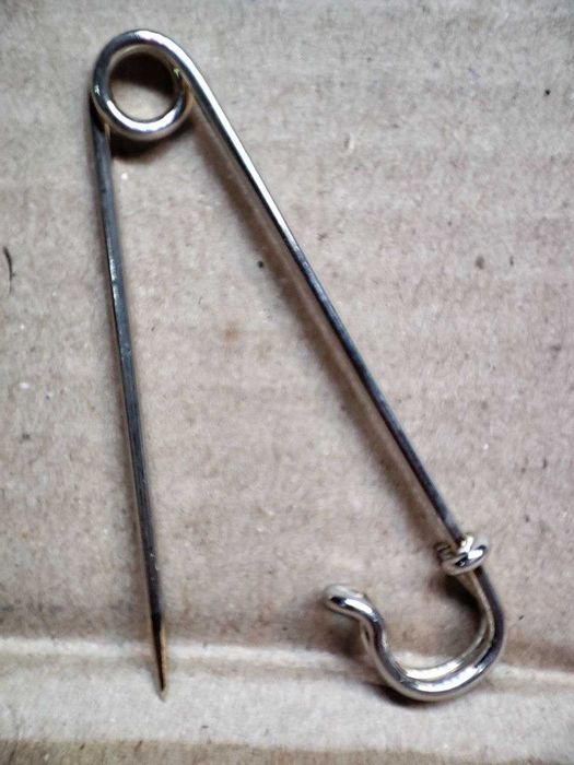 Булавка декоративная стальная для шарфа, шали и др. 75х16 мм