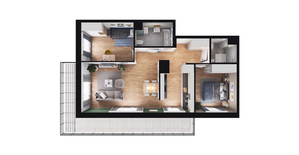 3-pokojowe mieszkanie 65m2 + balkon Bez Prowizji