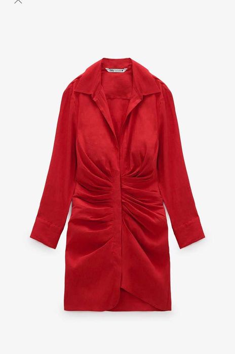 Льняна червона сукня Zara , розмір на S/M.