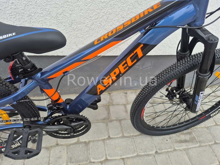 Дитячий гірський алюмінієвий велосипед для 8-12 років Crossbike 24" Aspect Рама 11" blue