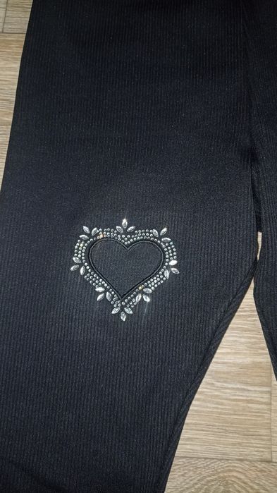 Leginsy L prążek serduszko