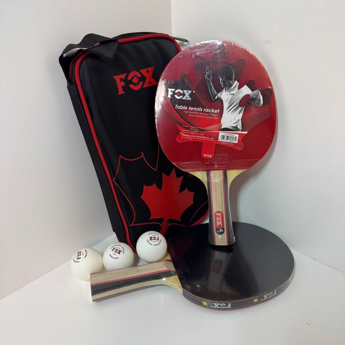 Набір для настільного тенісу пінг понгу FOX 2 ракетки 3 м’ячі та чохол