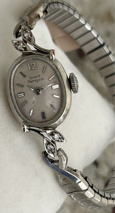 zegarek Girard Perregaux 14k white gold 14k złoto + diamenty !