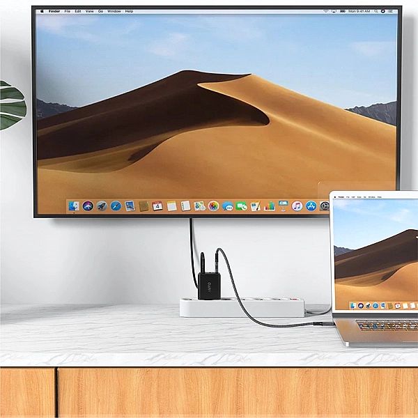 Ładowarka GaN Acefast A17/65W USB-C / USB-A, adapter HDMI 4K 60Hz (zes