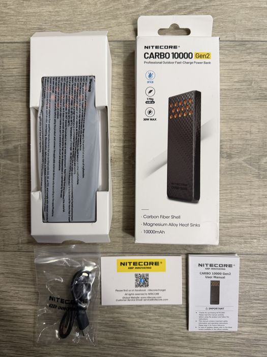 Power Bank Nitecore CARBO 10000 GEN2 (30W, QC 3.0, 10000mAh)