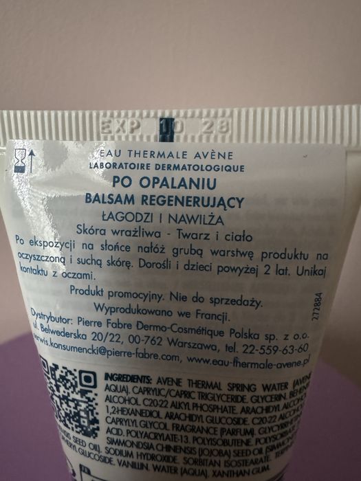 Avene Eau Thermale Apres-Soleil, regenerujący balsam po opalaniu, 50 ml