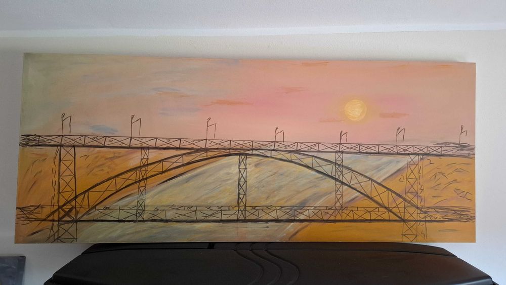 Quadro 150x60cm tela sobre tela por do sol