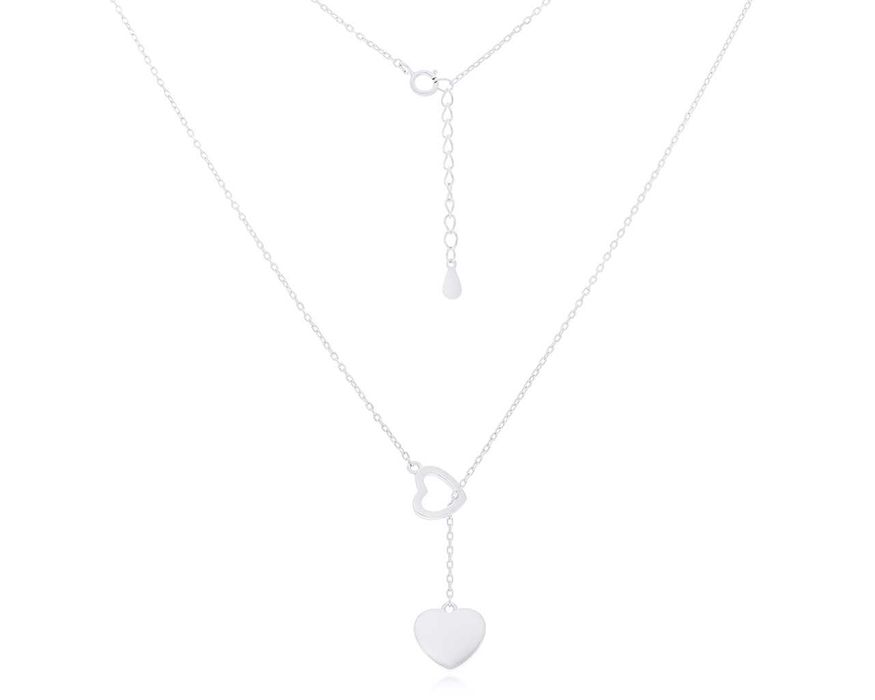 Śliczny srebrny naszyjnik krawatka serce 925 42 cm 2,7g