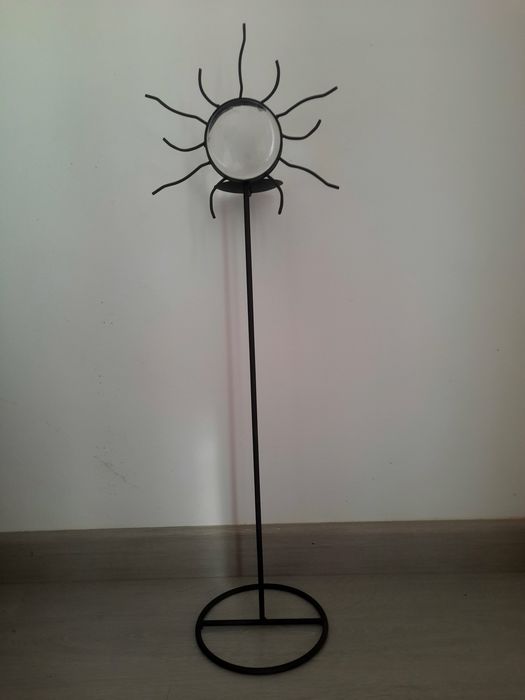 Conjunto candelabro, chaveiro e suportes cortinado em ferro