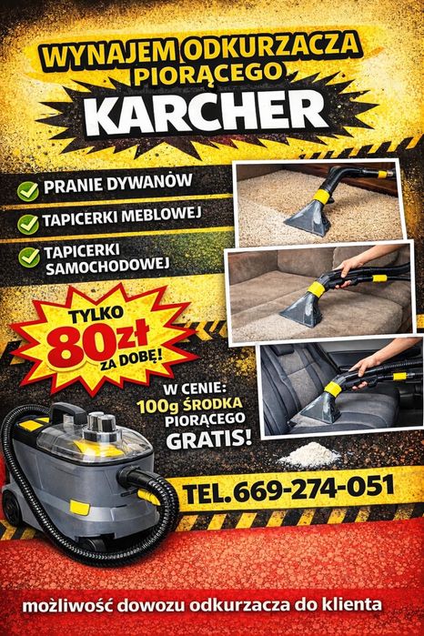 Odkurzacz pioracy wynajem Karcher