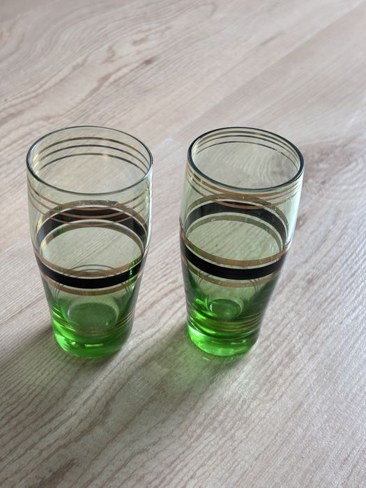 Dwie szklanki szklaneczki prl vintage retro