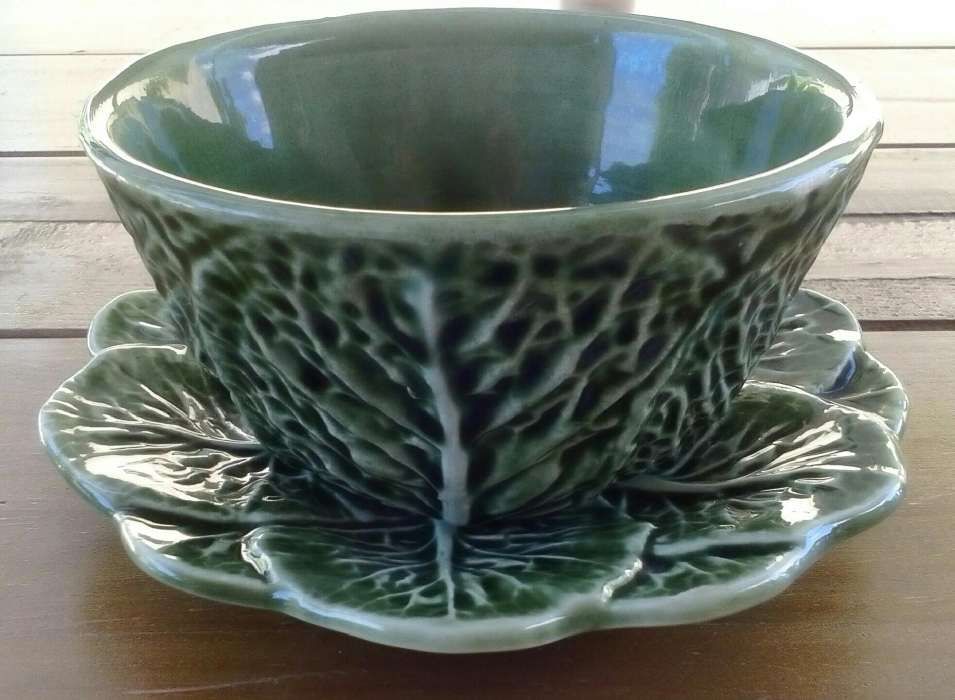 Conjunto tigela e pires loiça das Caldas